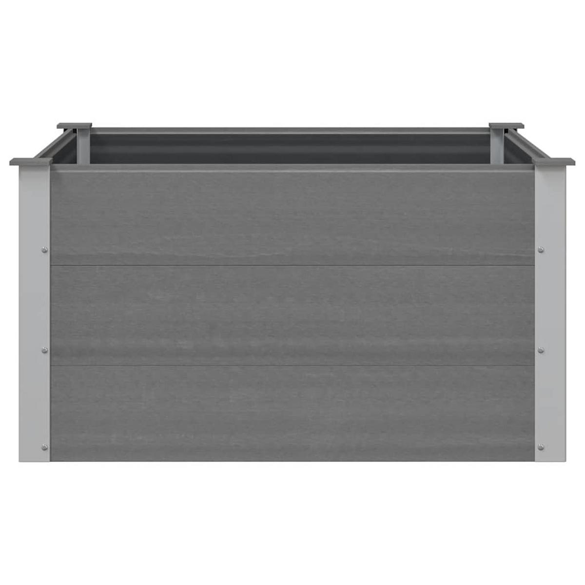 HOCHBEET 100/100/54 cm, aus WPC und Stahl, Grau - Grau, Holz (100/54/100cm) - vidaXL