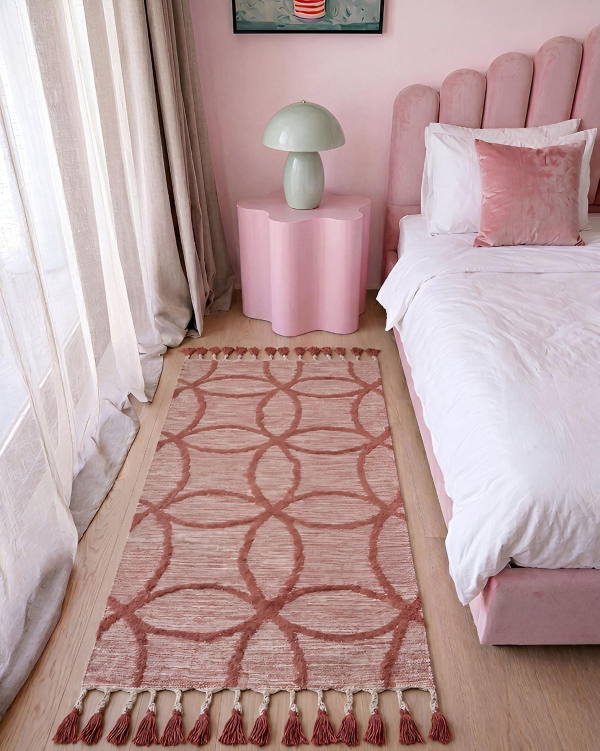 KURZFLOR-TEPPICH Kirsehir 150/80 cm - Rot, Textil (80/150cm) - Beliani