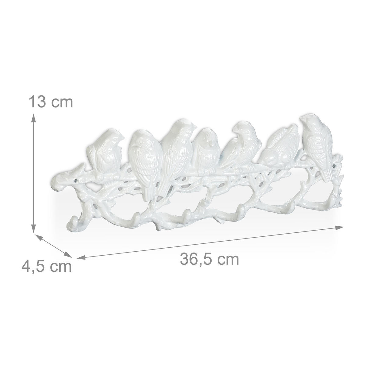 GARDEROBENLEISTE - Weiß, Metall (36.5/13/4.5cm) - Relaxdays
