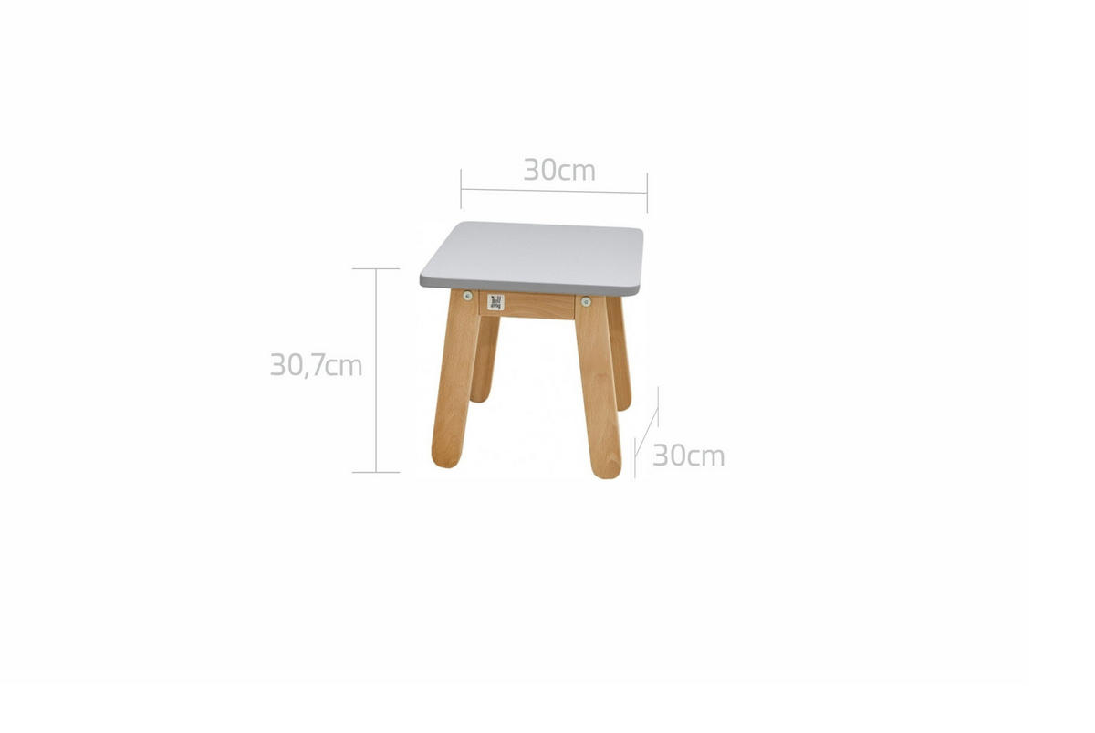 KINDERSTUHL Woody - Grau, Holzwerkstoff (30/31/30cm) - RAUMHIRSCH FURNITURE