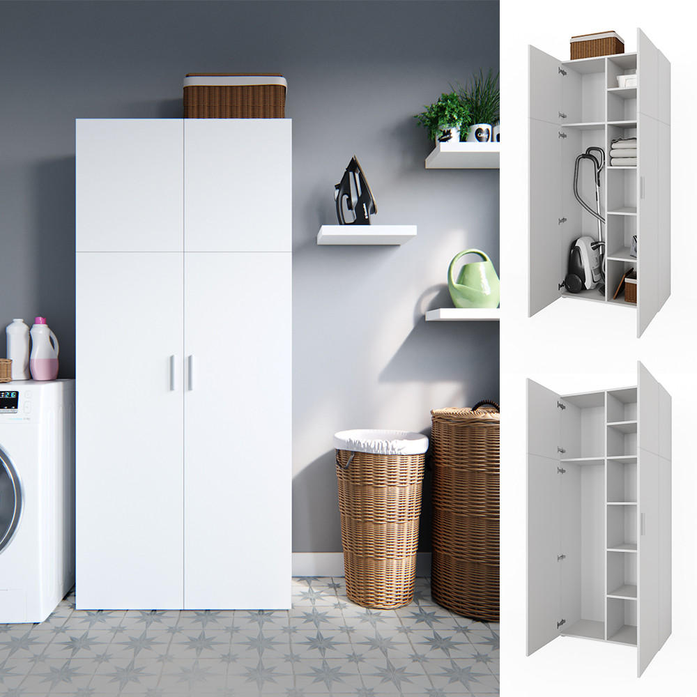 AKTENSCHRANK Ingo Weiß 80 x 182.4 cm - Weiß, Holzwerkstoff (80/182.4/37cm) - Vicco