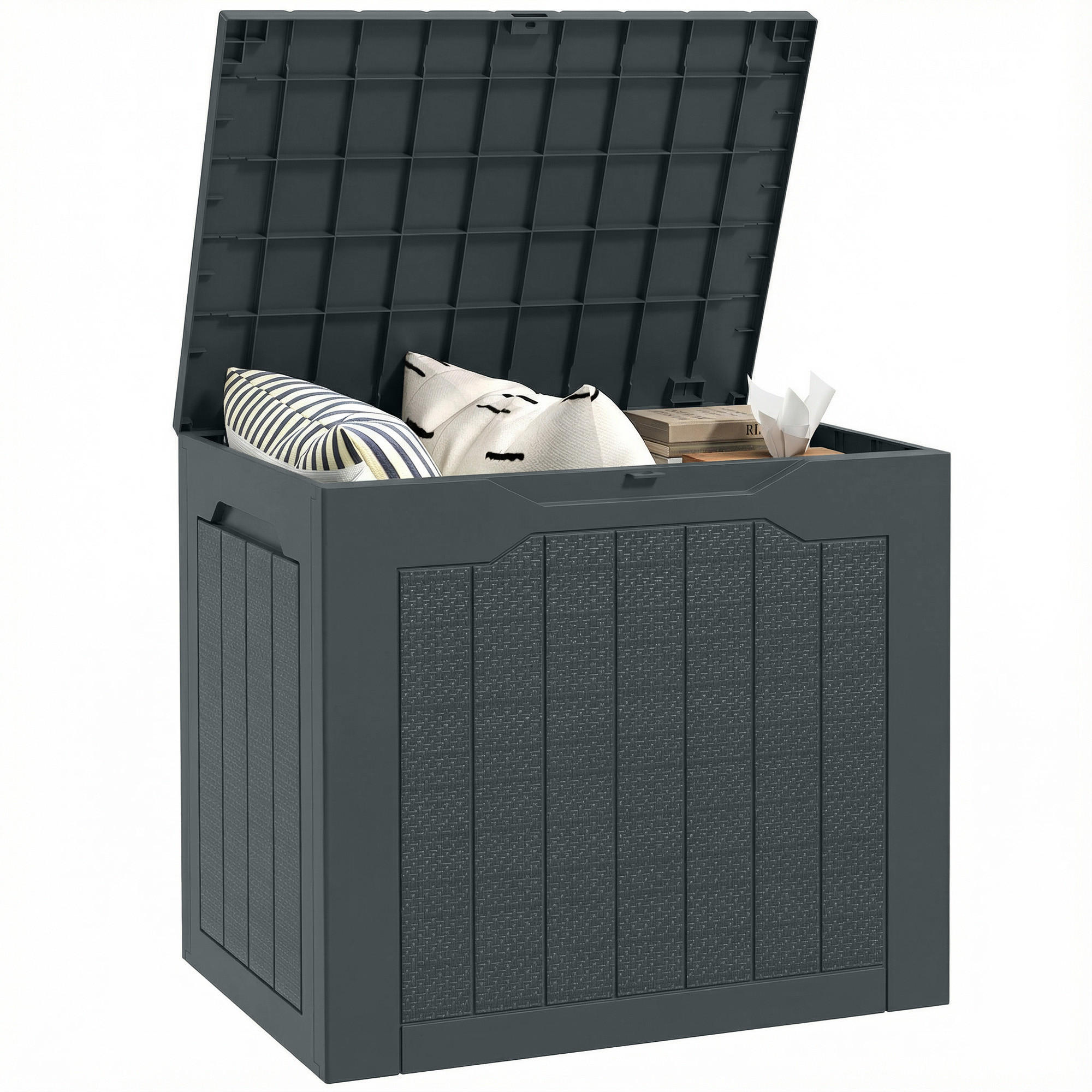 KISSENBOX DE-18685 93 L mit versenkten Griffen Dunkelgrau - Dunkelgrau, Kunststoff (41/50/56cm) - ComfortXL