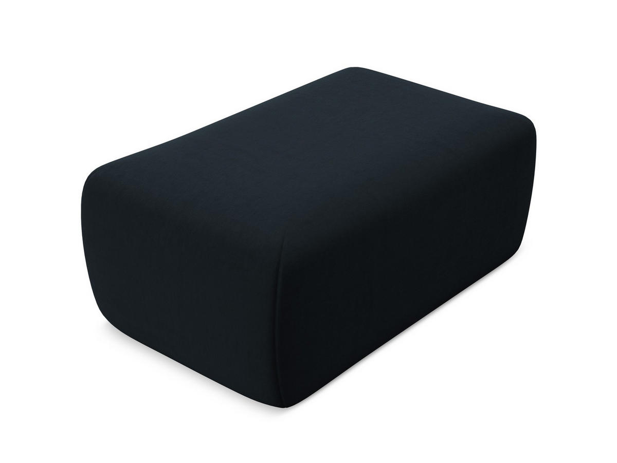 POUF Samt Stoff Blau - Blau/Schwarz, Kunststoff/Textil (102/40/62cm) - Makamii