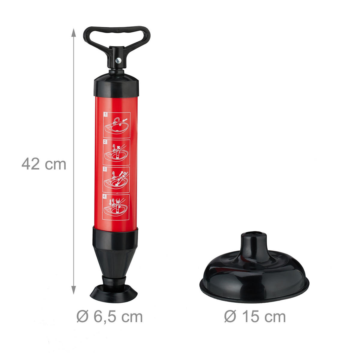 ABFLUSSREINIGER - Multicolor, Kunststoff (15/15/42cm) - Relaxdays