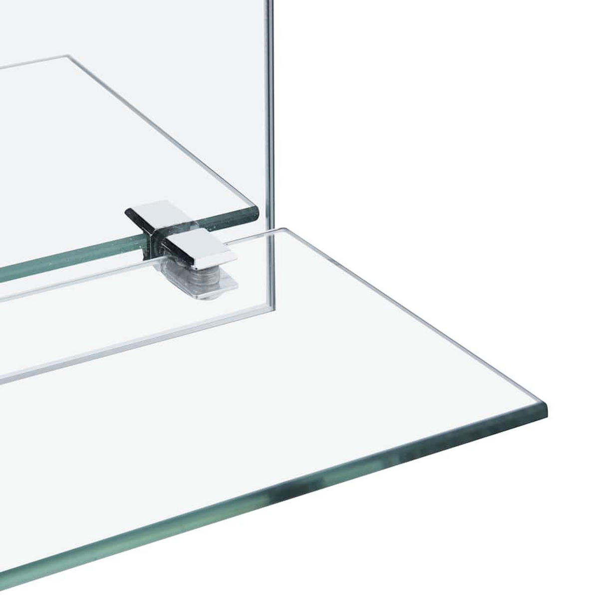 WANDSPIEGEL mit Regal 30x30 cm Hartglas - Silberfarben, Glas (30/30/30cm) - furnicato