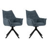 ESSZIMMERSTUHL Ginosa drehbar 2er-Set - Blau/Schwarz, Textil/Metall (62/90/66cm) - Mr. Deko