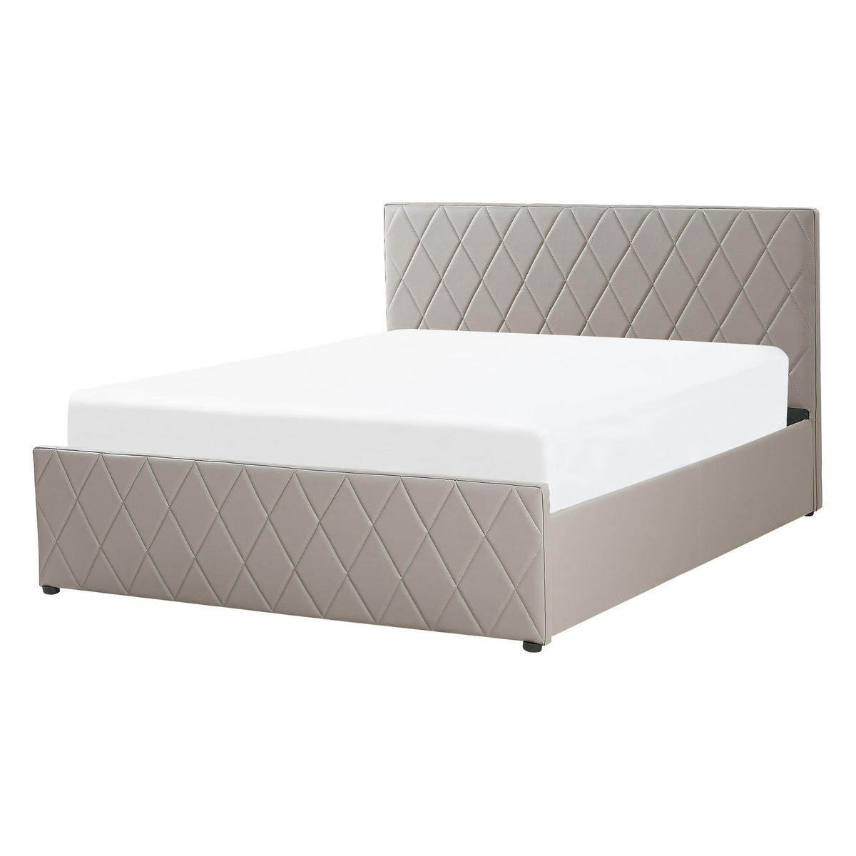 BETT mit Stauraum 140x200 cm Grau Rochefort - Taupe, Kunststoff (140/200cm) - Beliani