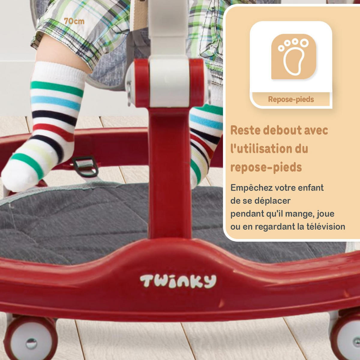 LAUFLERNWAGEN mit Spielset & Bodenmatte Rot - Rot, Kunststoff (70/70cm) - Twinky