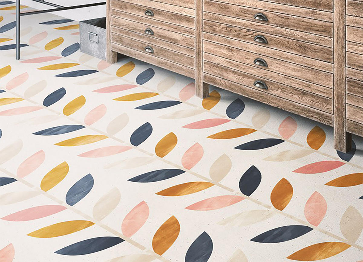 VINYL TEPPICH 150x225 cm Kleine Blätter - Gelb, Kunststoff (150/225cm) - TULUP