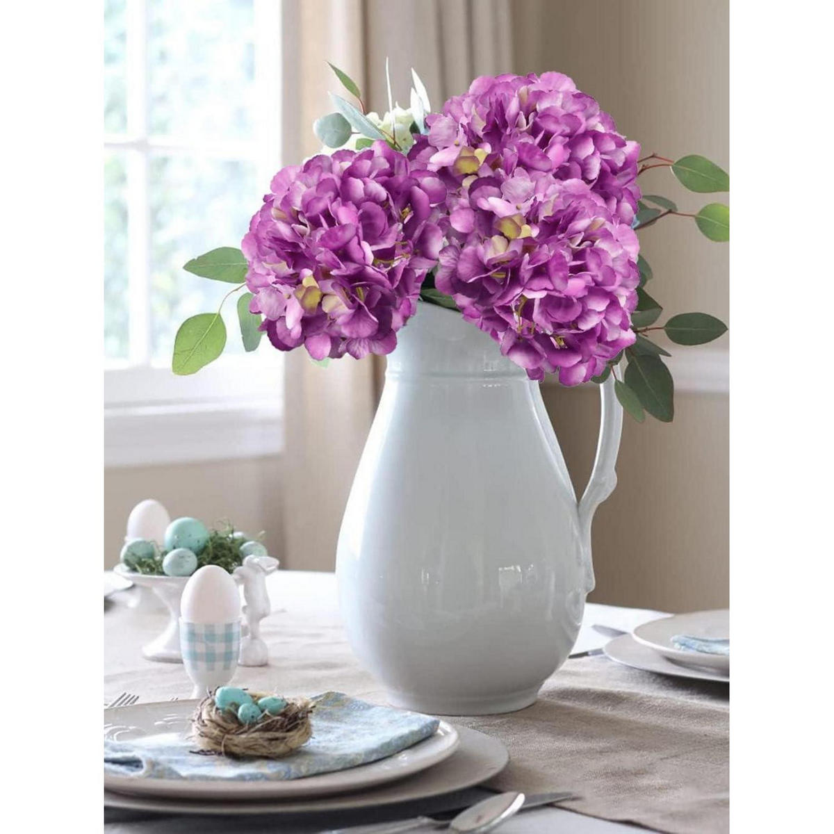 KUNSTHORTENSIE 3-teiliges Set 53 cm Lila - Lila, Textil (68cm)