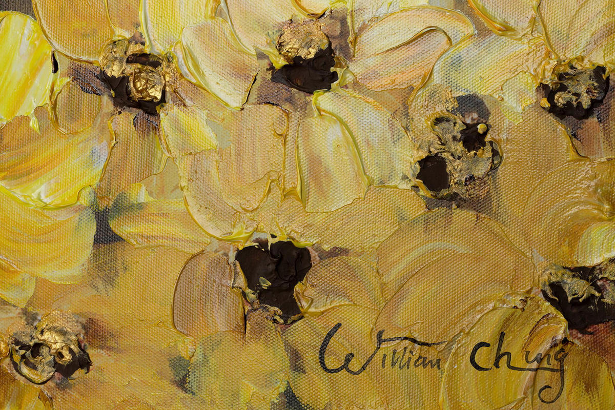 ACRYLBILD HANDGEMALT 120/60 cm - Gelb/Braun, Holz/Textil (120/60cm) - KUNSTLOFT