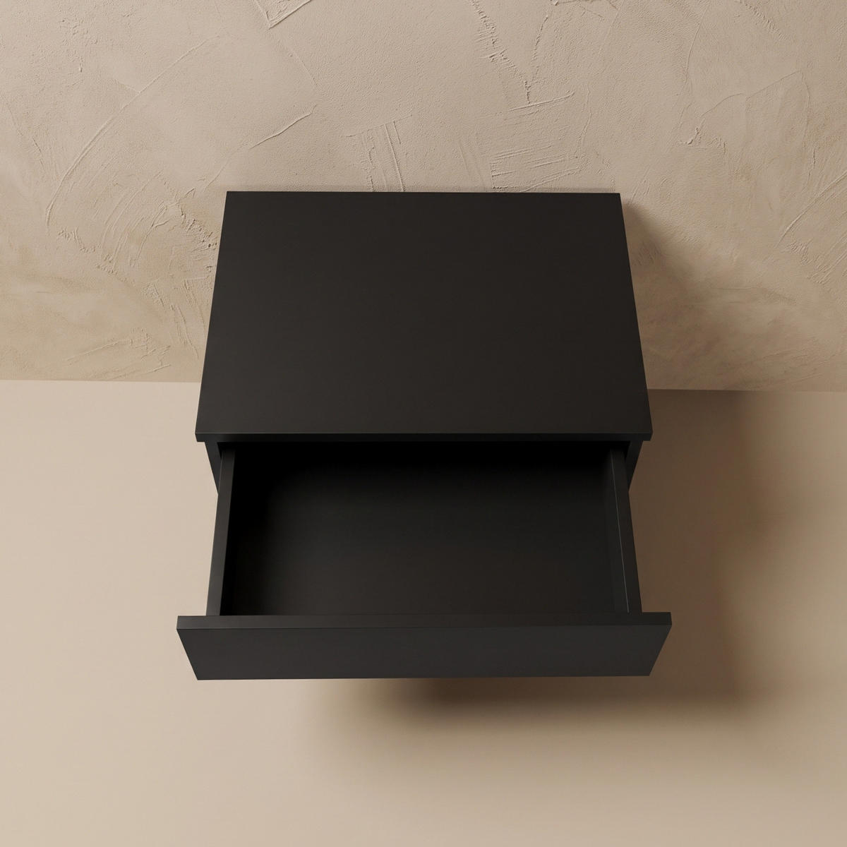 WAND-NACHTTISCH mit Schublade und Regal 40/30/21,5 cm - Schwarz, Holzwerkstoff (30/21.5/40cm) - SCENA LIVING