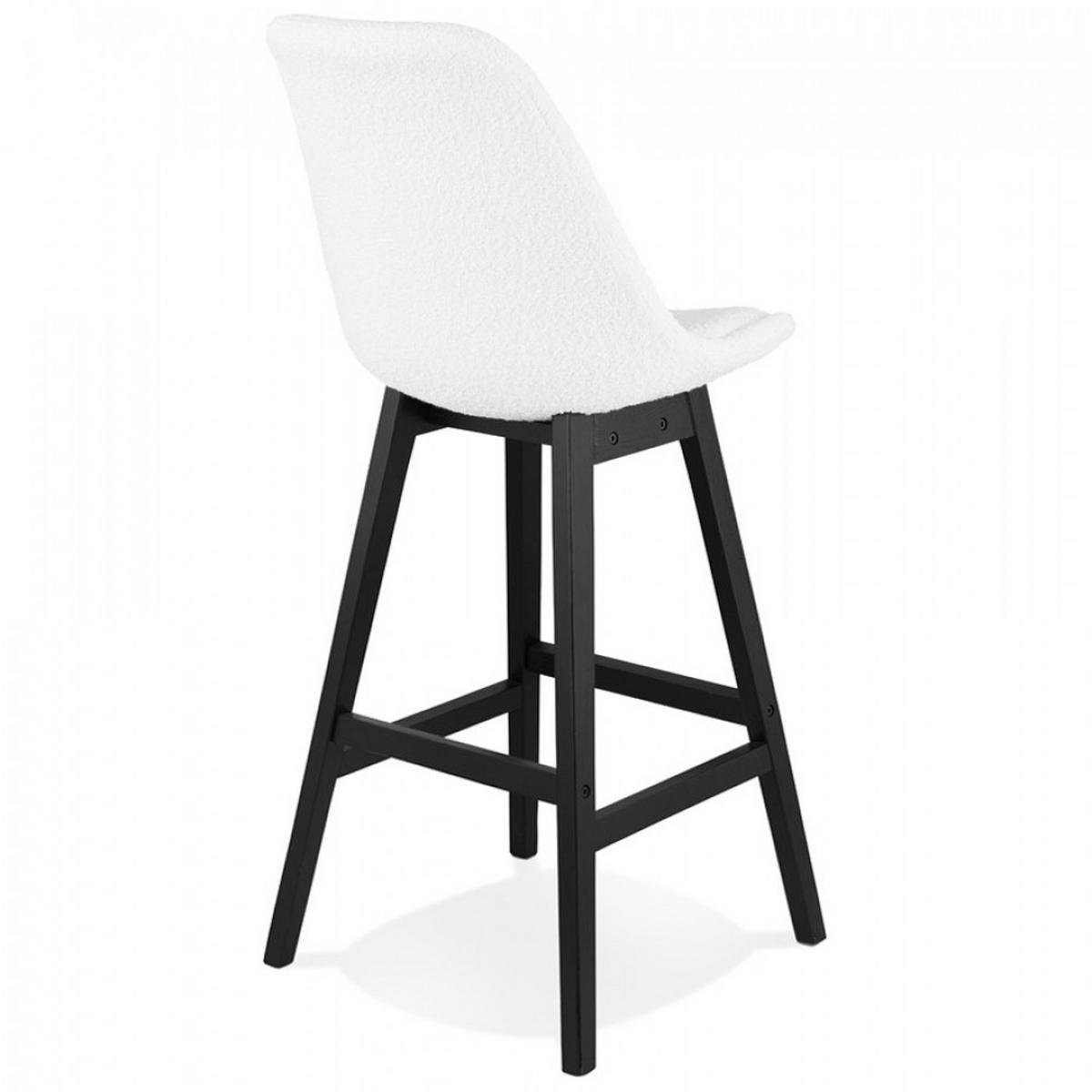 BARHOCKER Weiß 48x112x56cm - Schwarz/Weiß, Holz/Textil (48/112/56cm) - AlterEgo