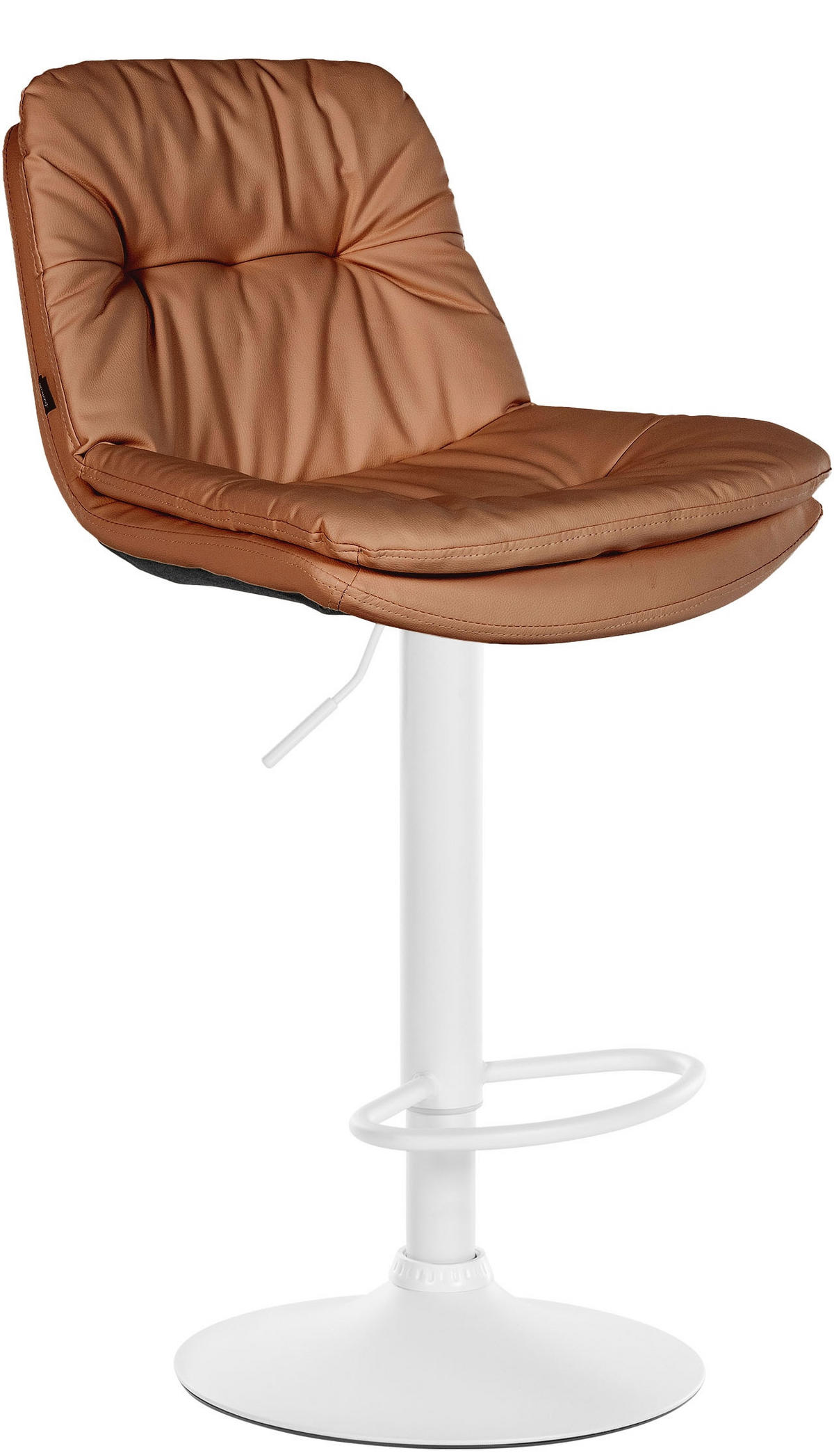 BARHOCKER Lederlook hellbraun - Hellbraun/Schwarz, Textil (46/92/54cm) - CLP