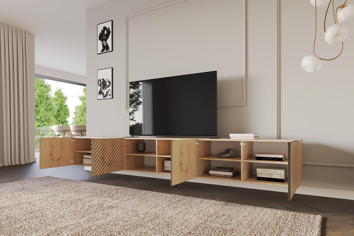 LOWBOARD SENI-W 3x100x40x41 cm - Artisan - Eiche Artisan, Holzwerkstoff (300/40/41cm) - ALTDECOR