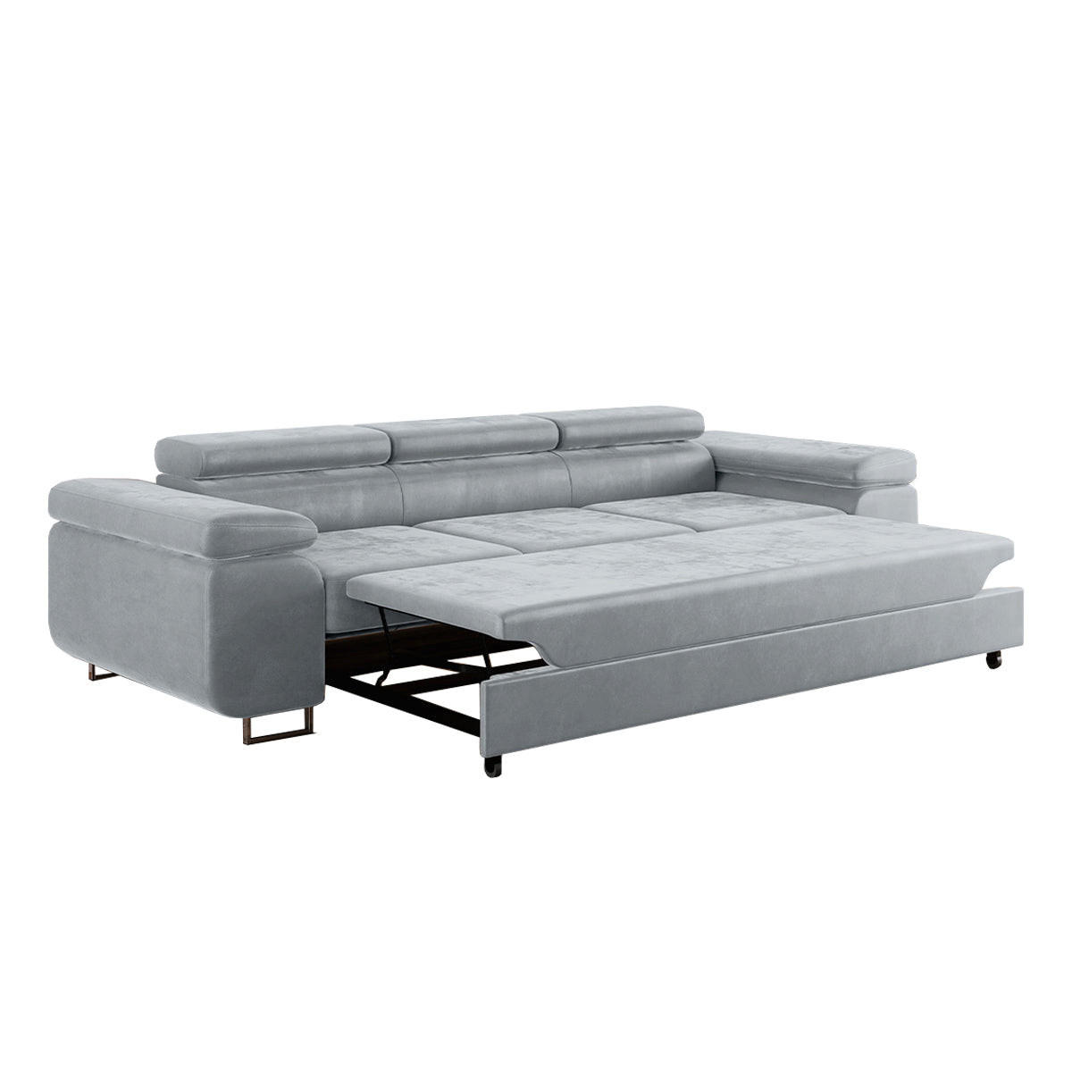 SCHLAFSOFA Lyam 3 Sitzplätze Hellgrau - Hellgrau, Textil (275/69/100cm) - Petits-meubles
