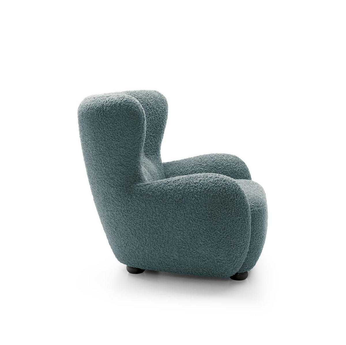 OHRENSESSEL Teddy Türkis, Buchenholz Bein, Sessel aus Boucle-Stoff - Türkis/Buchefarben, Holzwerkstoff/Textil (88/91/100cm) - Bettso