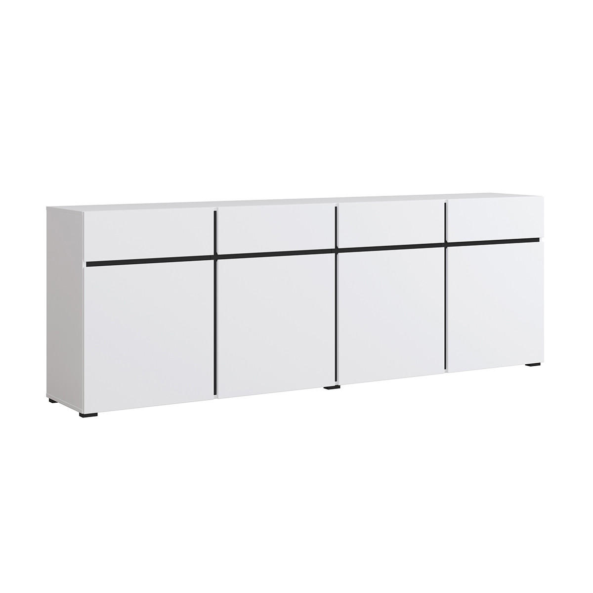 KOMODA Lilia Biela - biela, kompozitné drevo (225/78.5/40cm) - Petits-meubles