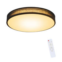 LED stropna svjetiljka Debra 38x38x6 cm - crna, tekstil (38/38/6cm) - Nettlife