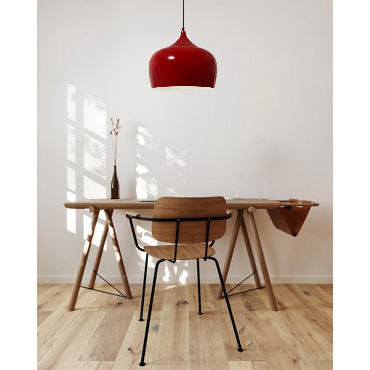 PENDELLEUCHTE Kreis 30/30 - Rot, Metall (30/30cm) - Bamyum