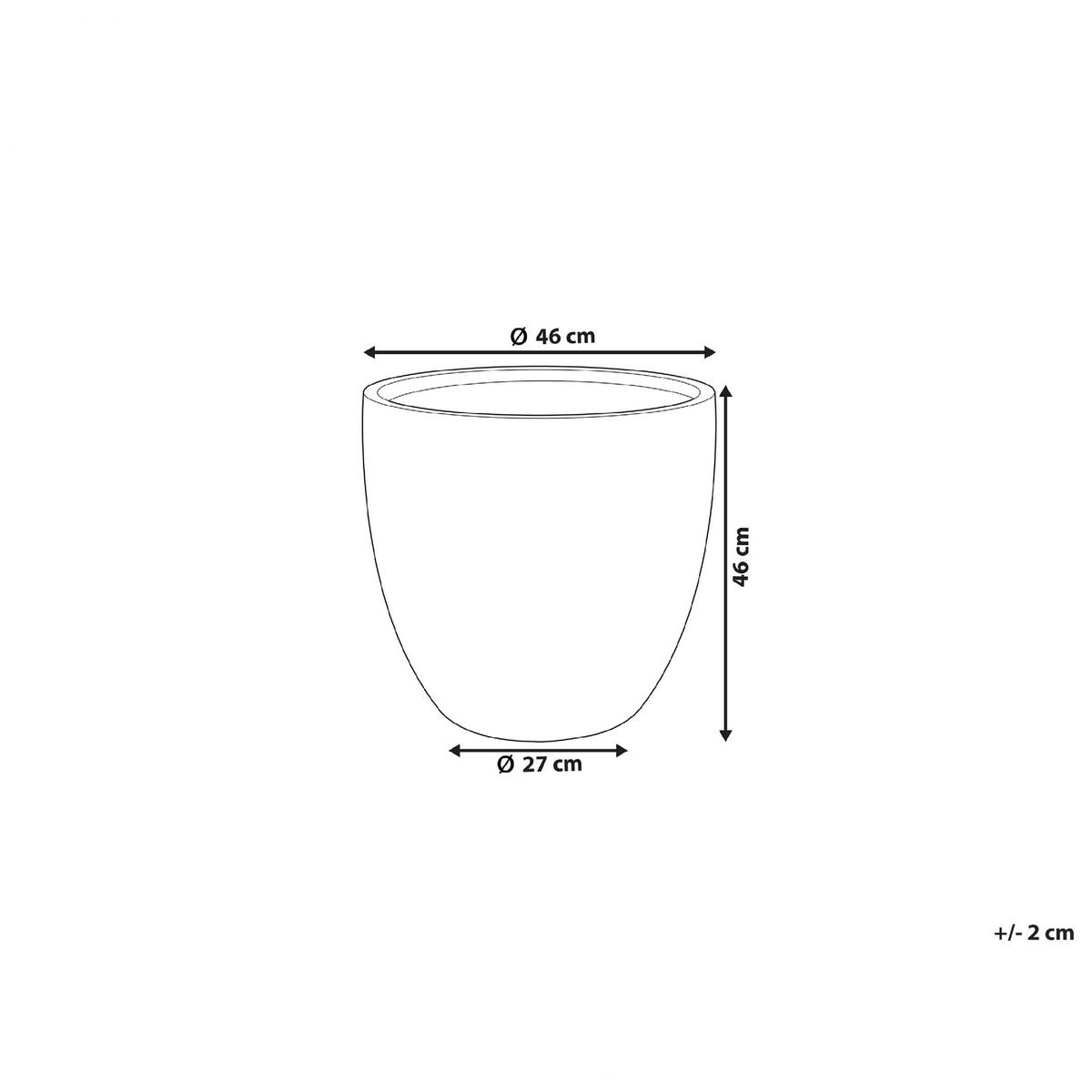 BLUMENTOPF hellgrau rund 46/46/46 cm Kannia - Hellgrau, Naturmaterialen (46cm) - Beliani