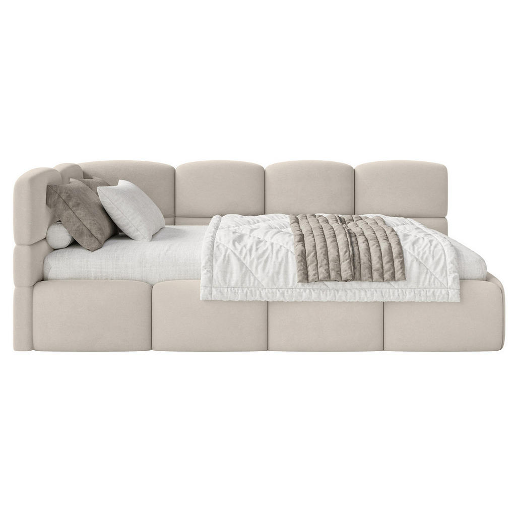 Selsey POSTEL PRO MLÁDEŽ Cloudy světle béžová 120 cm, velur Easy-Clean