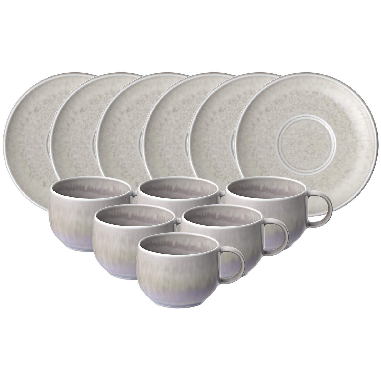 ESPRESSOTASSEN MIT UNTERTASSEN Perlemor Sand beige 60 ml 6er Set - Beige, Keramik (12/7/12cm) - like.Villeroy & Boch