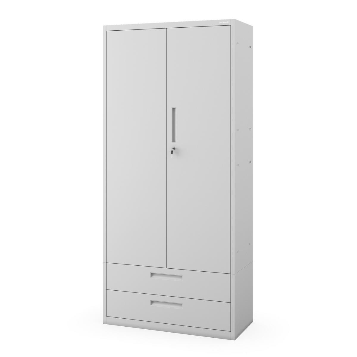 METALLSCHRANK Megan - Grau, Metall (90/195/40cm)