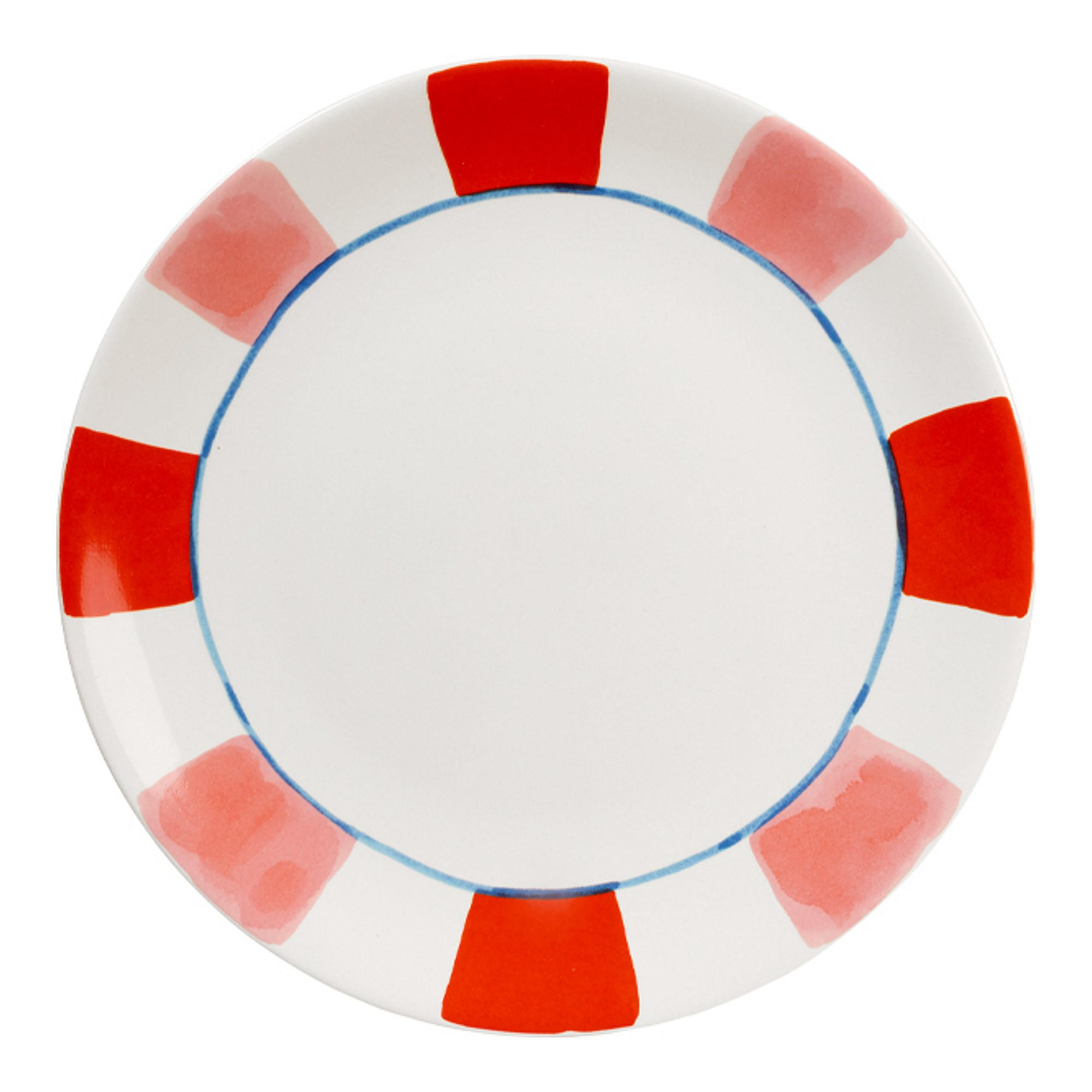 TELLER Alltagsstreifen Rosa Rot in Rot - 26cm - Rot, Keramik (26.2/26.3/3cm) - Blond Amsterdam