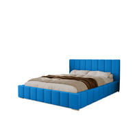 POLSTERBETT Alma 120x200 cm, Doppelbett mit Bettkasten und Lattenrost aus Holz, Velourstoff: Blau - Blau, Holz/Kunststoff (120/200cm) - Marpur