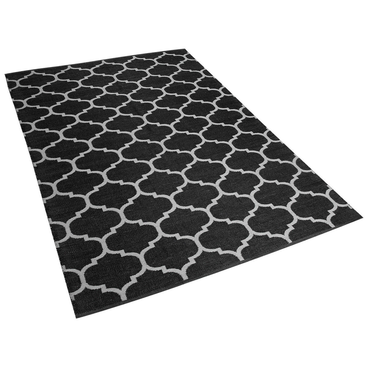 KURZFLOR-OUTDOOR-TEPPICH Aladana 230/160 cm - Schwarz, Kunststoff (160/230cm) - Beliani