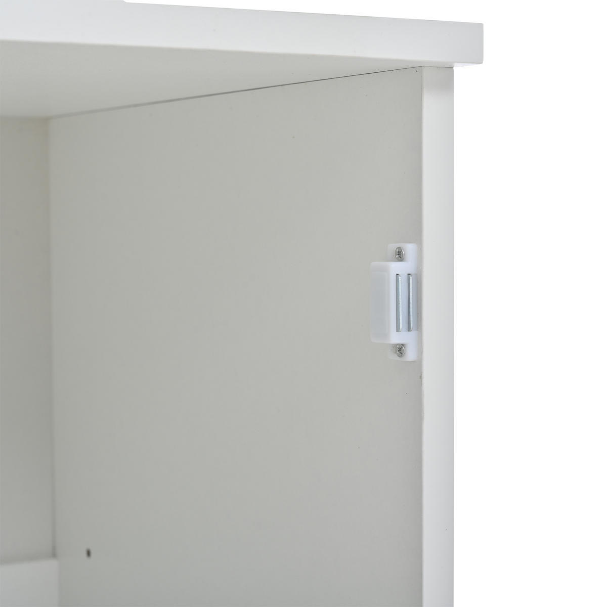 VITRINE LED Hochglanz Acryl 160cm 3 Böden Weiß - Weiß, Holzwerkstoff (50/160/40cm) - FLIEKS