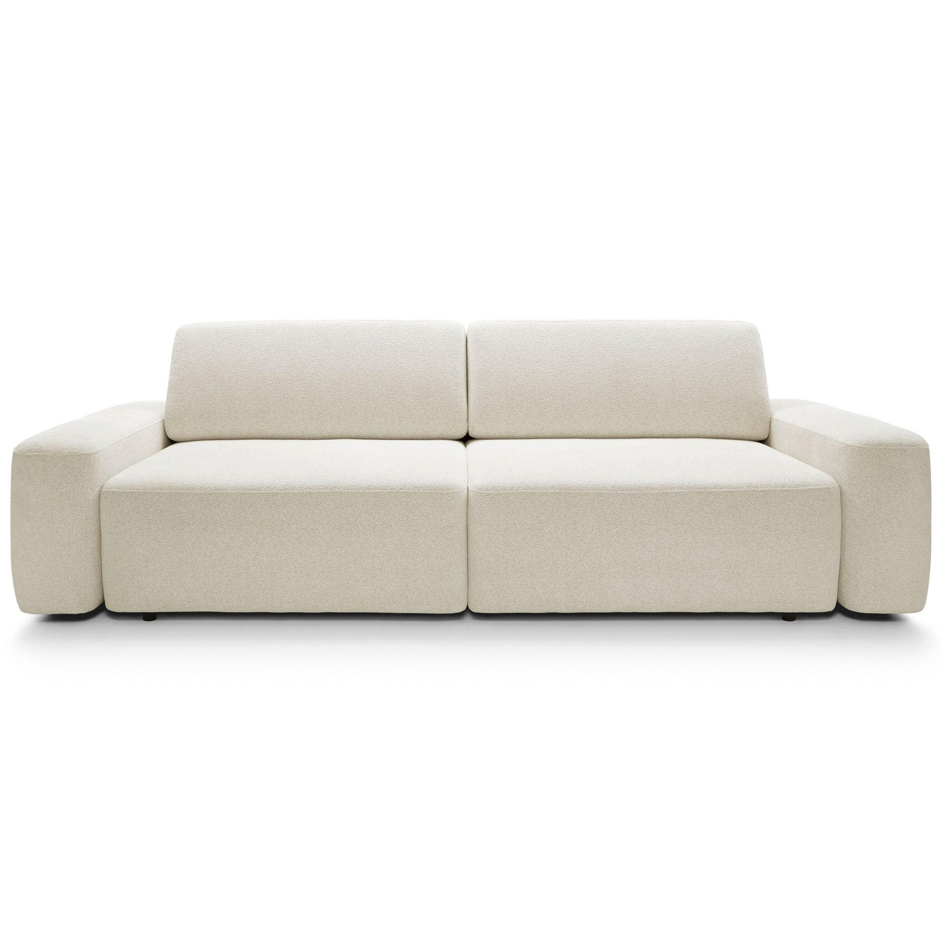 3-SITZER SOFA Baleo Creme Chenille-Bezug - Creme/Schwarz, Kunststoff/Textil (257/82/105cm) - Selsey