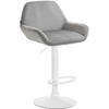 BARHOCKER DUBLIN Grau Samt Weiß - Grau, Textil/Metall (51/89/52cm) - DELUKE