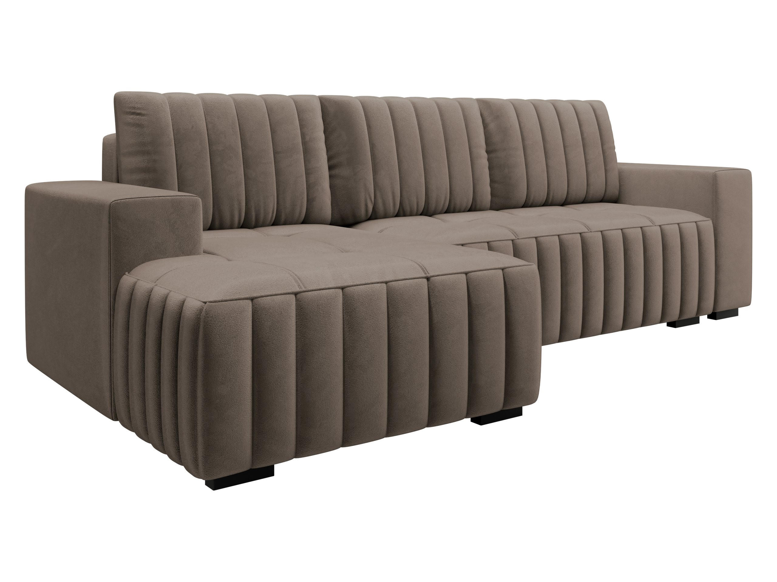 ECKSOFA Hugo, Seite: Links - Dunkelbraun/Braun, Holz/Textil (240/140cm)