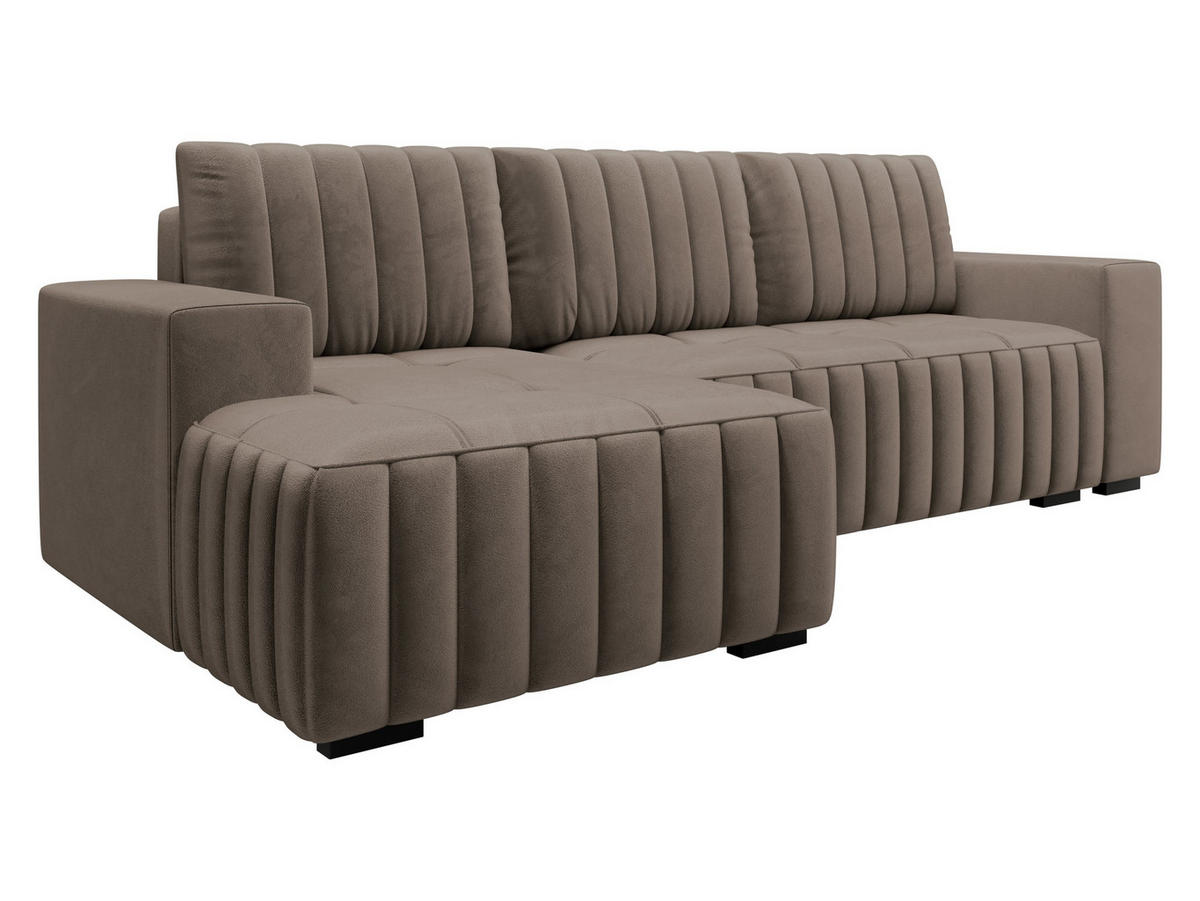ECKSOFA Hugo, Seite: Links - Dunkelbraun/Braun, Holz/Textil (240/140cm)