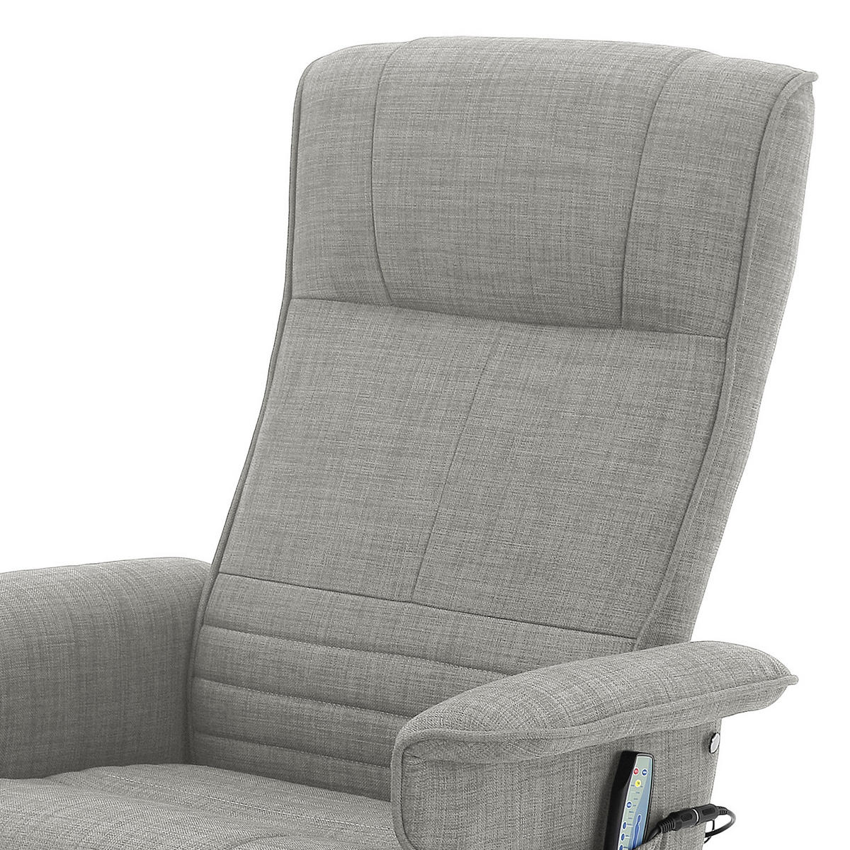 MASSAGESESSEL - Grau - Flachgewebe - Chrom - Hellgrau, Textil/Metall (78/114/86cm) - home24