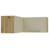 ECKHÄNGESCHRANK Kvantum W14/90/36 Vanille Matt / Eiche Artisan Matt 90 / 90 / 36cm - Creme/Eiche Artisan, Holz/Holzwerkstoff (90/36/90cm) - Feldmann-Wohnen