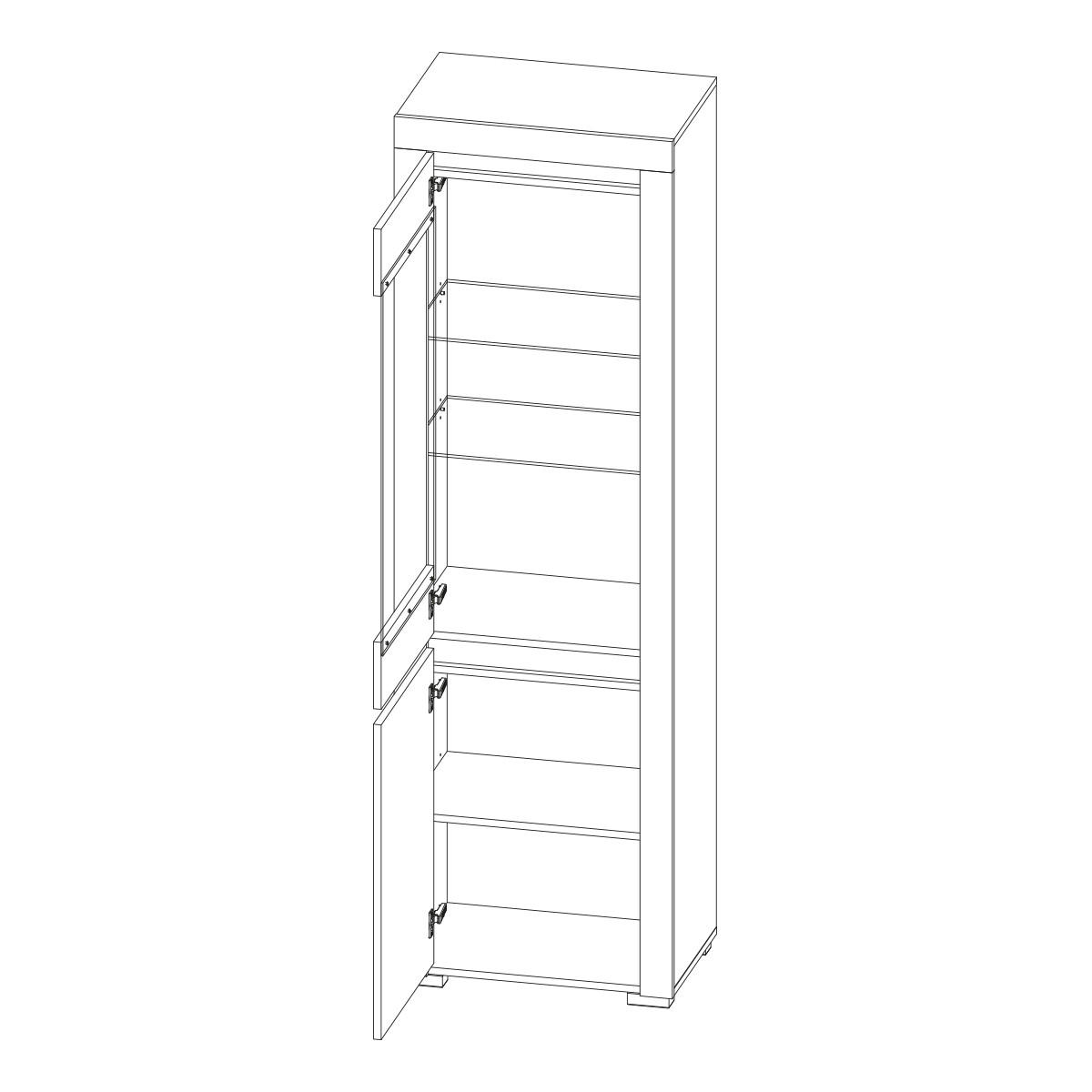 VITRÍNA Kasla Bílá - bílá, kompozitní dřevo (60/195/39cm) - Petits-meubles