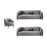 SITZGARNITUR Cordoba, Grau Stellvariante 3+2+1 - Grau, Holzwerkstoff/Kunststoff (245/85/104cm)