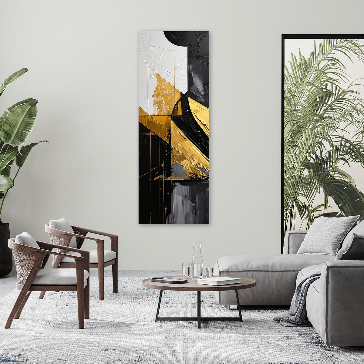 LEINWANDBILD 3D und geometrisch 30x90cm - Goldfarben, Textil (30/90cm) - Feeby