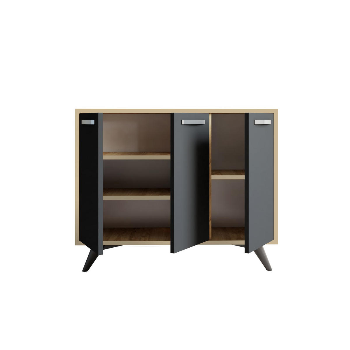BUFFETSCHRANK piffa grau anthrazit - Grau, Holz (35/82/100cm) - Habitat Garten