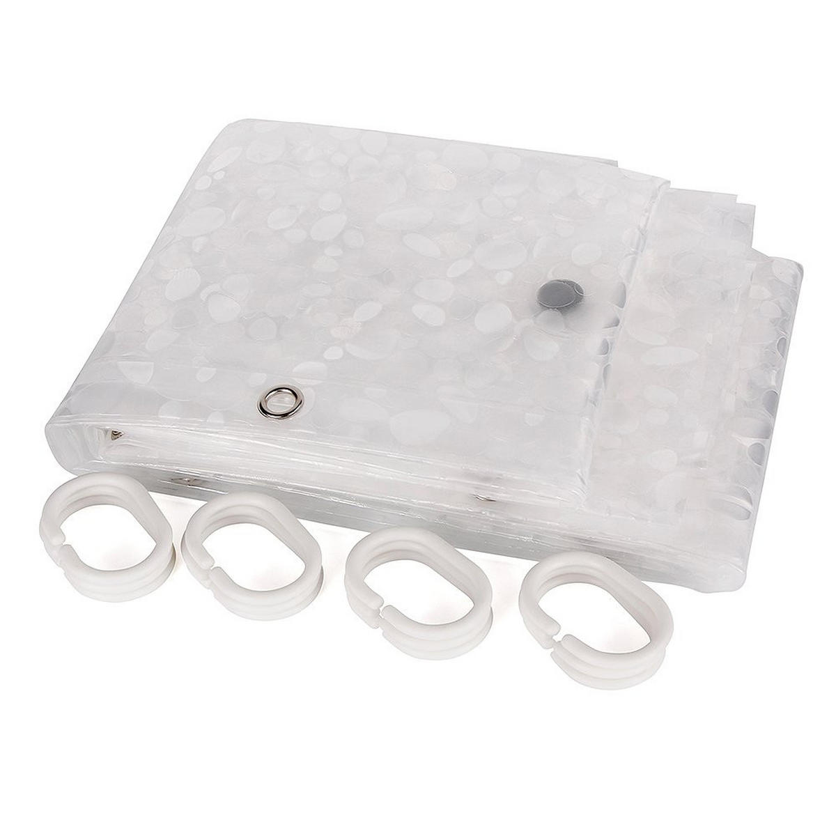 DUSCHVORHANG transluzent modern Stein weich Badezimmer schimmelresistent wasserdicht - Transparent, Kunststoff (180/200cm) - MCBOSON