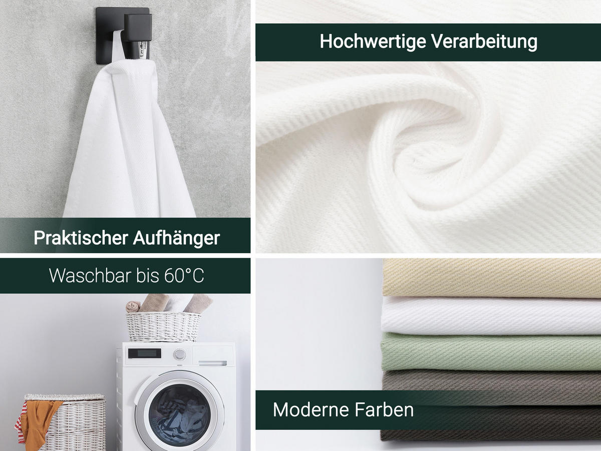 GESCHIRRTÜCHER, 5er-Set, 50x70 cm, 100% Baumwolle, Weiß - Weiß, Textil (50/70cm) - Zollner