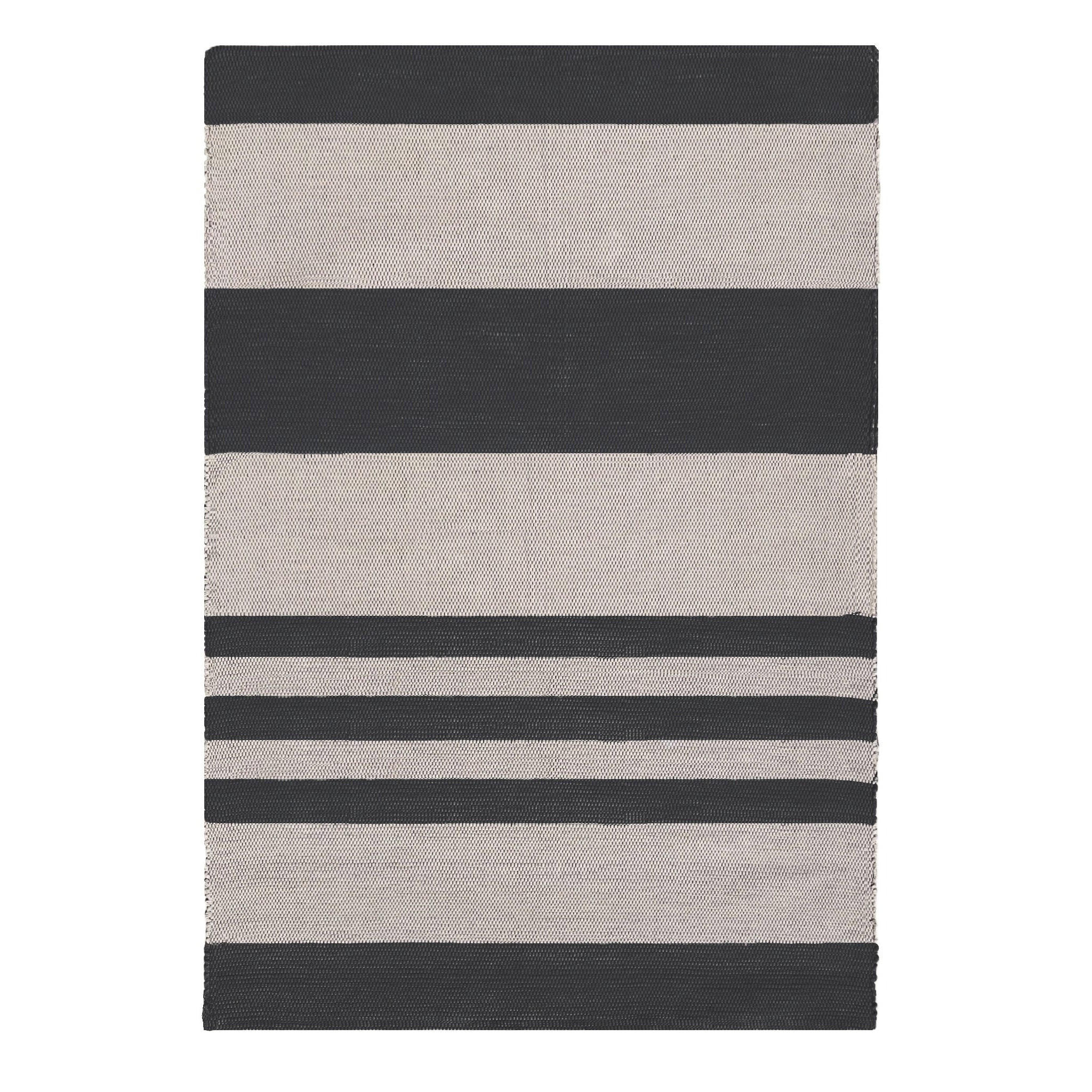 TEPPICH aus recycelter Baumwolle handgewebt schwarz - Schwarz, Naturmaterialien (120/170cm) - AFK Living