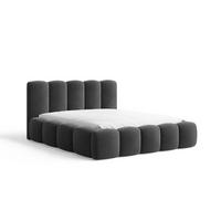 POLSTERBETT 18 - 140x200 cm – Riviera – Gepolstertes Bett mit Metall-Lattenrost - Dunkelgrau, Holz (140/200cm) - ROYAL24_MARKT