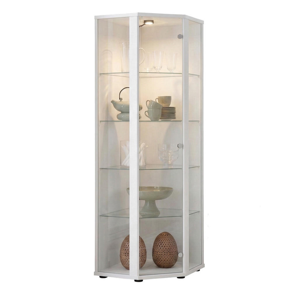 K-Möbel ROHOVÁ VITRÍNA 56,5/56,5/176 cm s LED