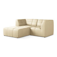 ECKSOFA Links Kunstleder Beige - Beige/Schwarz, Holzwerkstoff/Kunststoff (191/175cm) - Makamii