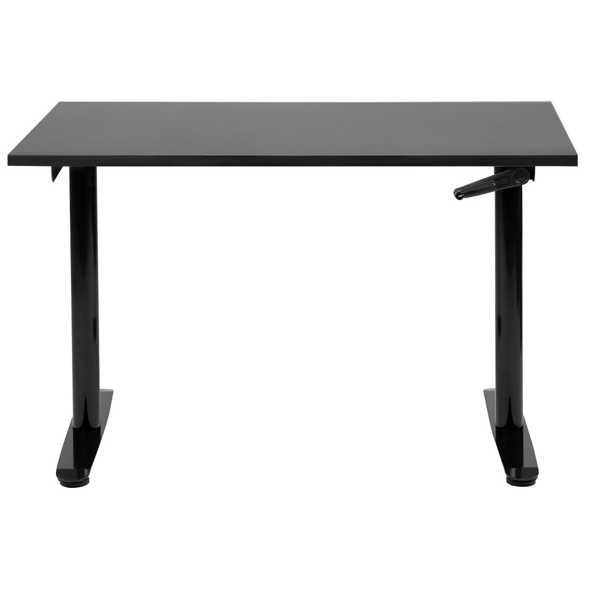 SCHREIBTISCH schwarz 120/72 cm manuell höhenverstellbar Destin IV - Schwarz, Holz (72/120/74cm) - Beliani