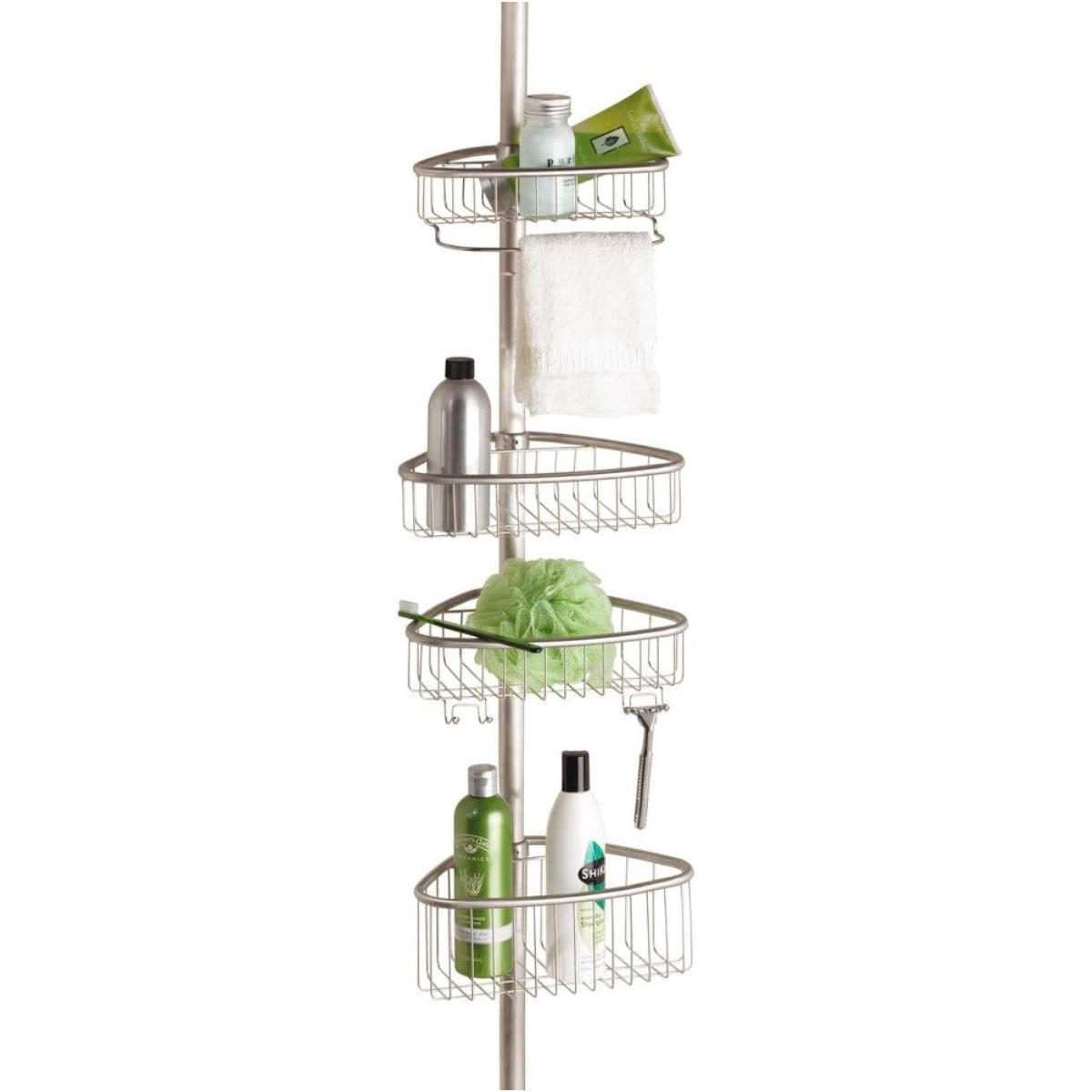 TELESKOP-ECKREGAL H60,2 cm 28,19/7,1/60,2 cm - Silberfarben, Metall (7.1/60.2/7.1cm) - Calicosy